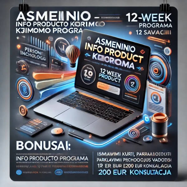 Asmeninis info produkto kūrimo treneris 12 savaičių programa